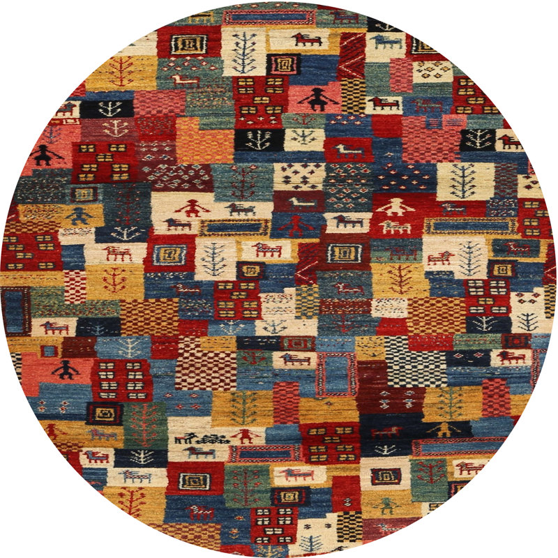Tapis beige/brun/gris contemporain, Carré 4 pi