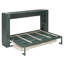 Lit escamotable double avec canapé intégré, lit mural avec 4 tablettes de rangement et station de recharge USB, panneau vert + canapé beige-1663015431