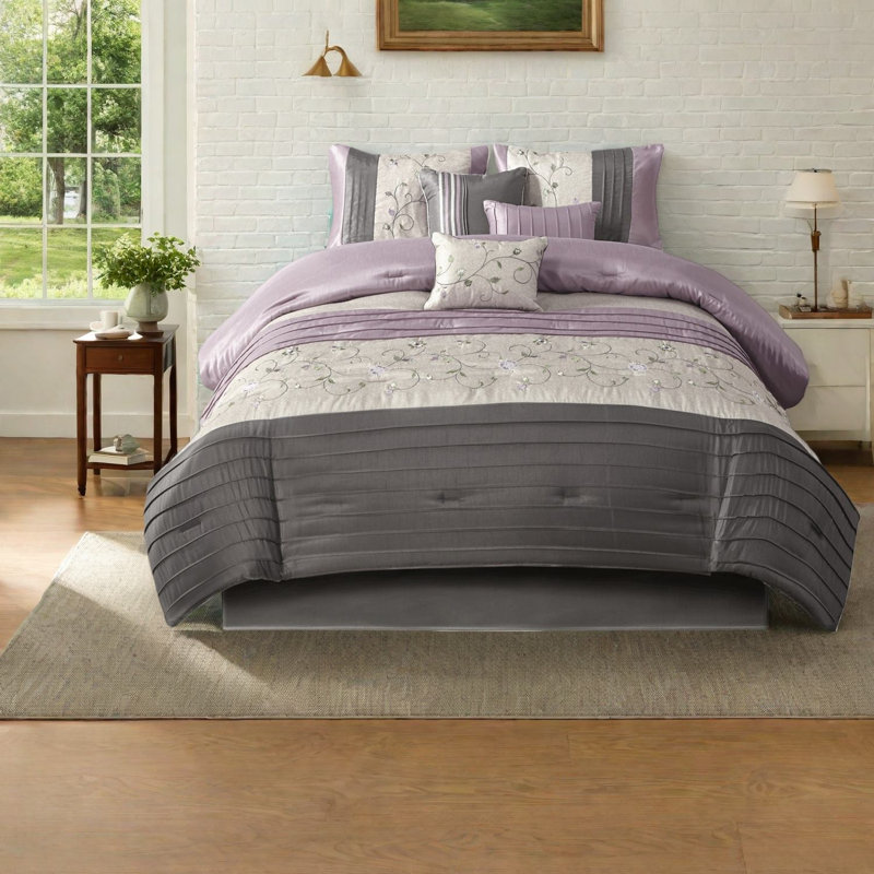 Elegant Polyester Bedding Sets, 7-piece With Embroidery For Home