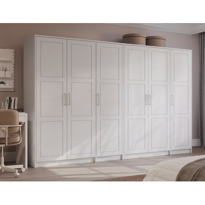 100% Solid Wood Urban 6-Door Wardrobe with Solid Doors by Red Barrel Studio
