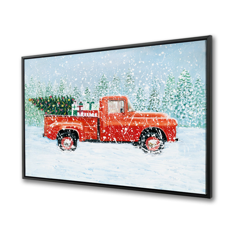 «Christmas Tree Truck - Livingroom Transport», toile encadrée, H 37,25 po x l 49,25 po