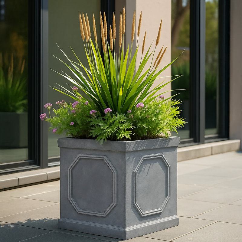 Handmade Planter Box, 45cm H x 45cm W x 45cm D, Grey