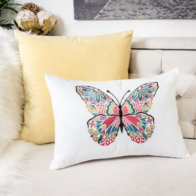 Evlyn Embroidered Outdoor Throw Pillow