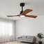 Nouveau ventilateur de plafond 42 pouces avec lumières et 3 pales en bois massif