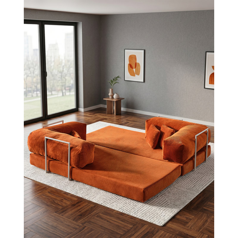 Canapé modulaire en velours Terracotta, Terra Cotta