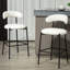 Tabouret de bar 26 po à hauteur de comptoir avec tabouret de bar en tissu avec base thermolaquée et repose-pieds-651249292