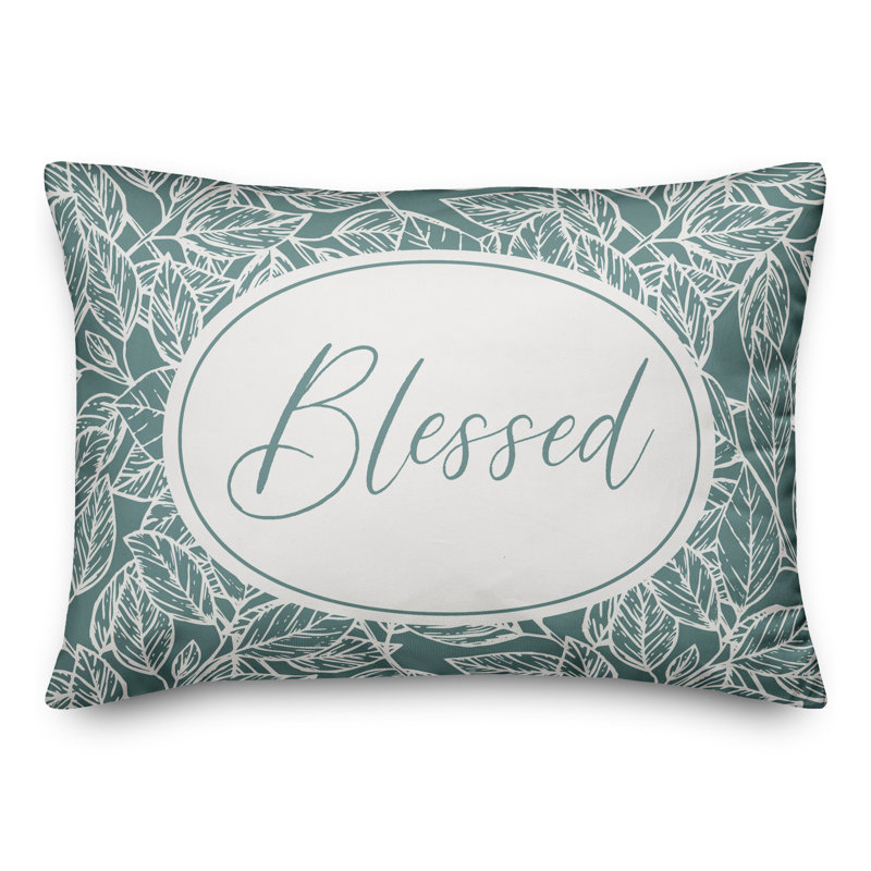 Floral Outdoor Reversible Throw Pillow, Teal