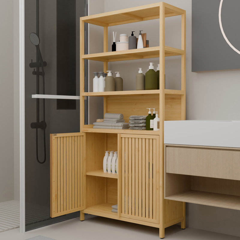 Bamboo 65'' Tall Storage Cabinet