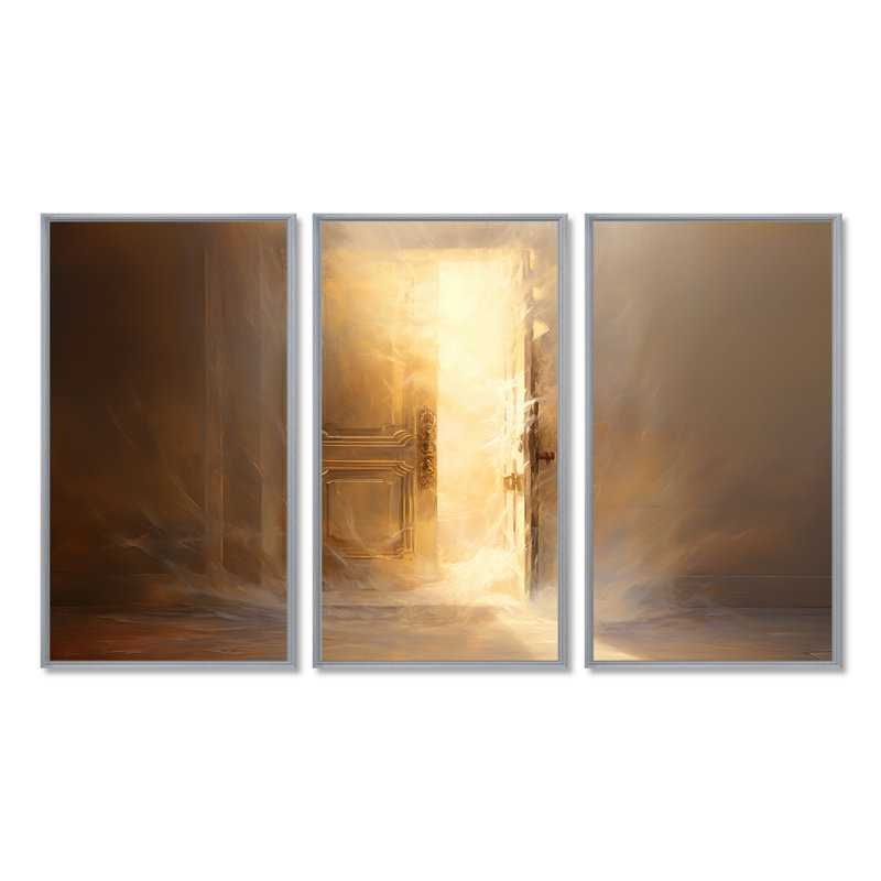 Soleil qui coule à travers rustique - ensemble de décoration murale porte de ferme, H 28 po x l 36 po x P 1 po
