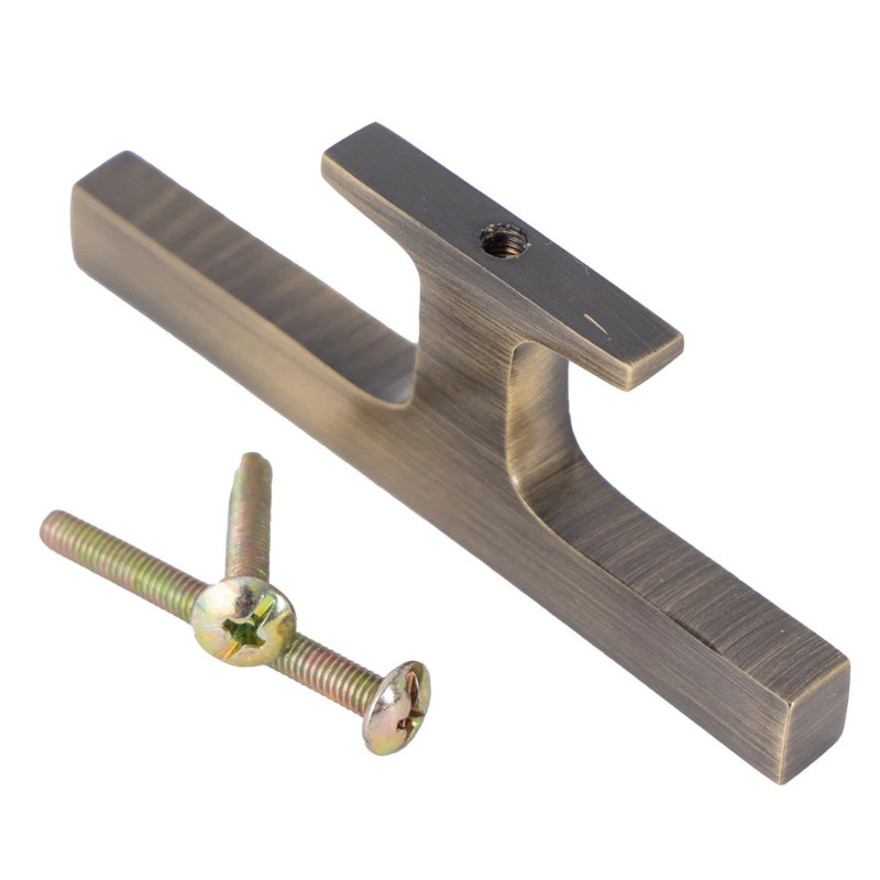 Madelyn Carter Gabrielle Solid Brass Offset Cabinet Pull - Finger Pull, Satin Brass