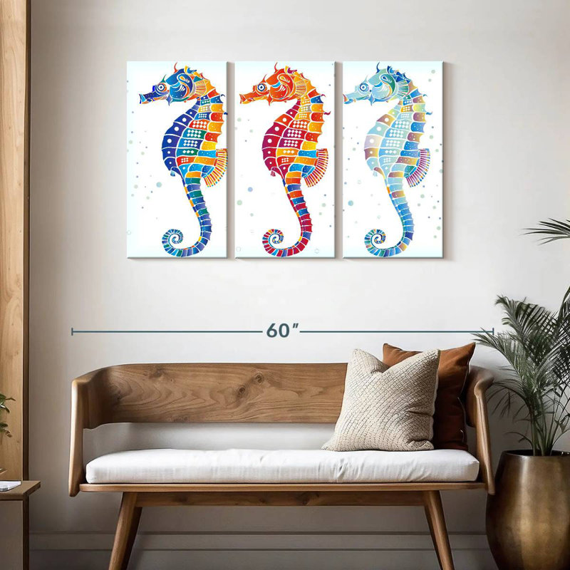 Seahorses Trio, 28" H x 45" W