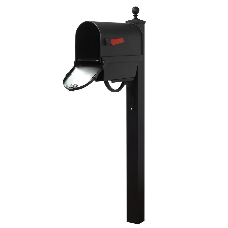 Savannah Aluminum Post Mounted Mailbox with Magnetic Closure