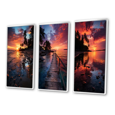 «Dominicana Tropical Sunset Reflections», 3 pièces sur toile
