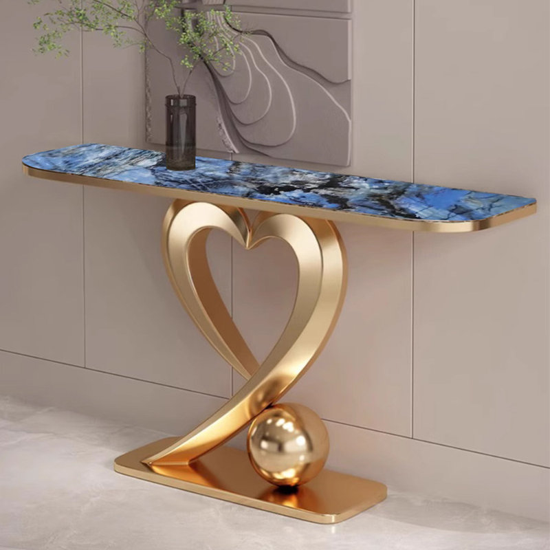 Console luxueuse de style italien, H 33,4 po x l 62,9 po x P 15,7 po, Blanc/Noir