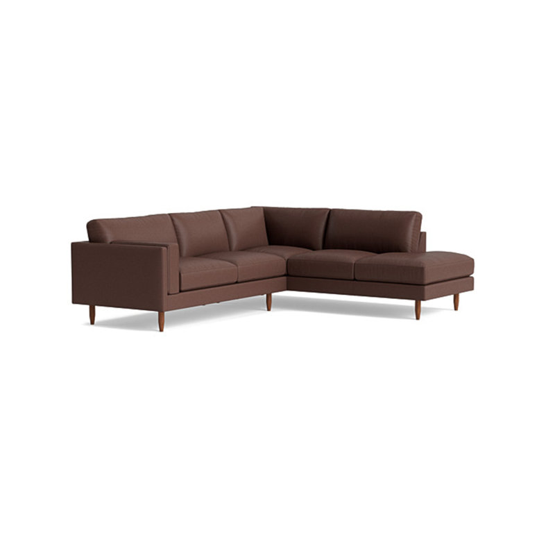 Skinny Fat Sectional, Right Hand Facing, Leather - Deep Blue