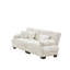 Canapé 2 places en tissu chenille blanc avec coussins lombaires Living Design