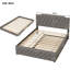 Grand lit plateforme tapissier avec lit gigogne simple et chargeurs, options de chargement en lin gris