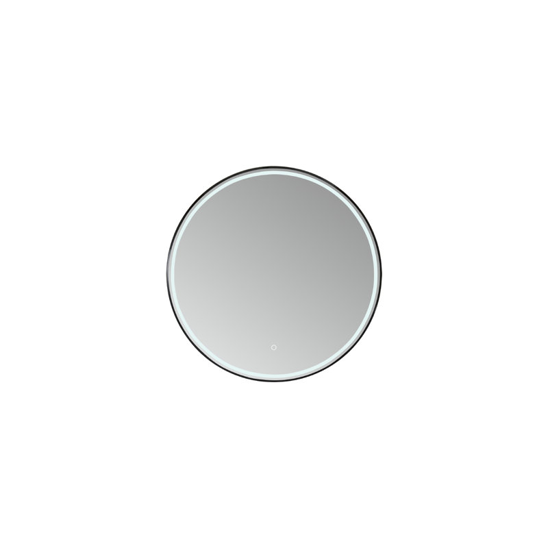 Molly-May Metal Flat Wall Mirror, Matte Black, 32" x 32"