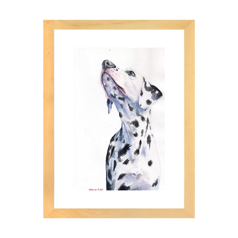 Décoration murale pour enfants dalmatien, H 24 po x l 16 po x P 1 po, Papier encadré naturel