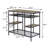 Rustic Oak And Black Kitchen Island With Open Shelving