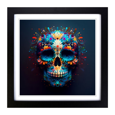 Sugar Skull Expressionism - Framed Print