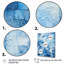 Carreaux botaniques bleus et blancs V - art mural abstrait-994556686-994556683