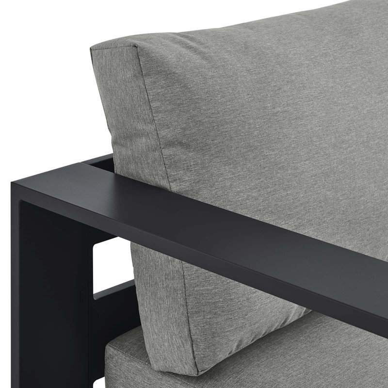 Tahoe Gray Powder-Coated Aluminum Outdoor Patio Modular Chaise Lounge