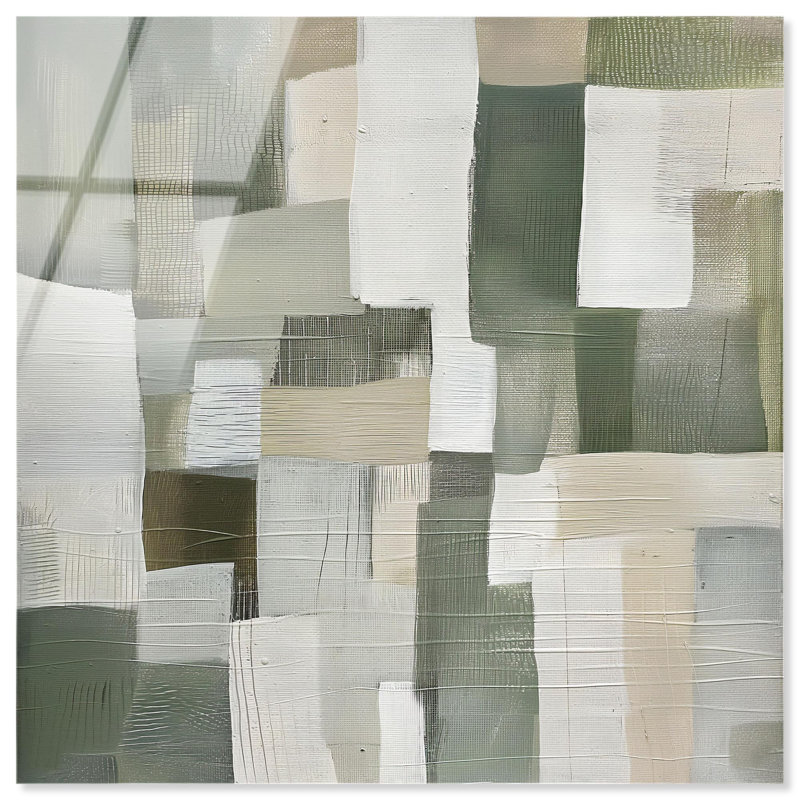 Décoration murale moderne en acrylique Pale Jade Green I par Art Remedy, prête à être accrochée, H 12 po x l 12 po