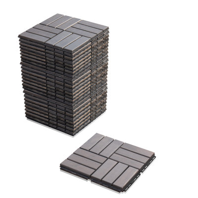 30 Pcs BEEFURNI - 12.1'' x 12.1'' Wood Interlocking Deck Tiles