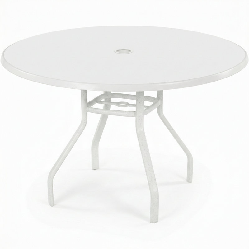 48" Round Dining Table, River White