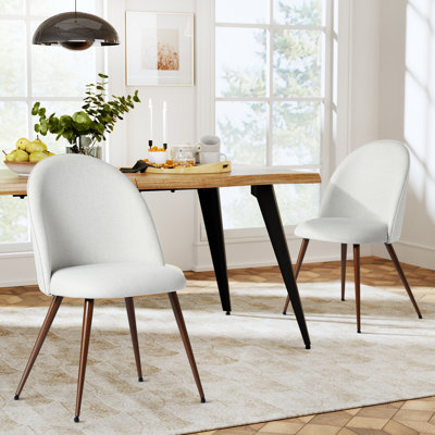 Hudhaifa 33"H Upholstered Dining Chairs with Fabric Solid Back, Set of 2, for Living Room, Dining Room, Coffee shop