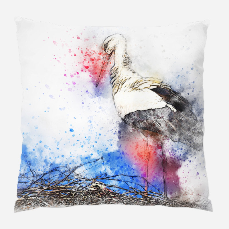 Coussin oiseau Magill, Microsuède, Intérieur