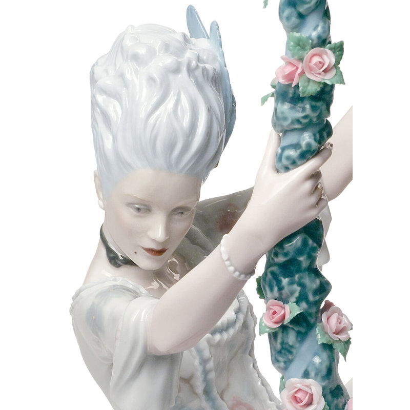 Rococo Lady on Swing Figurine