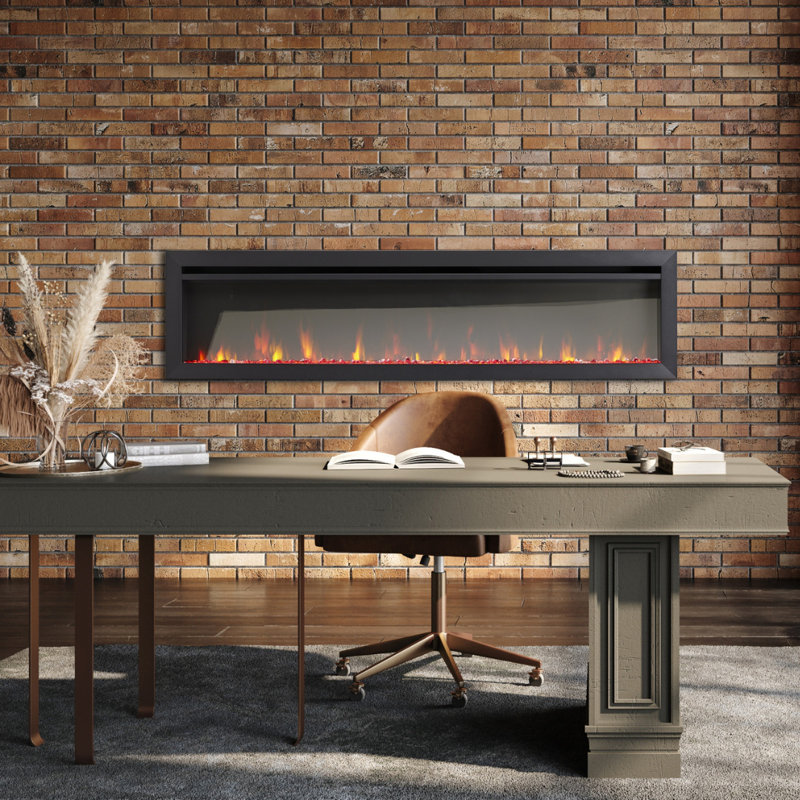 SimpliFire 72-in Allusion Slim Linear Electric Fireplace SF-ALLS72, 18.25" H x 72" W x 5.06" D