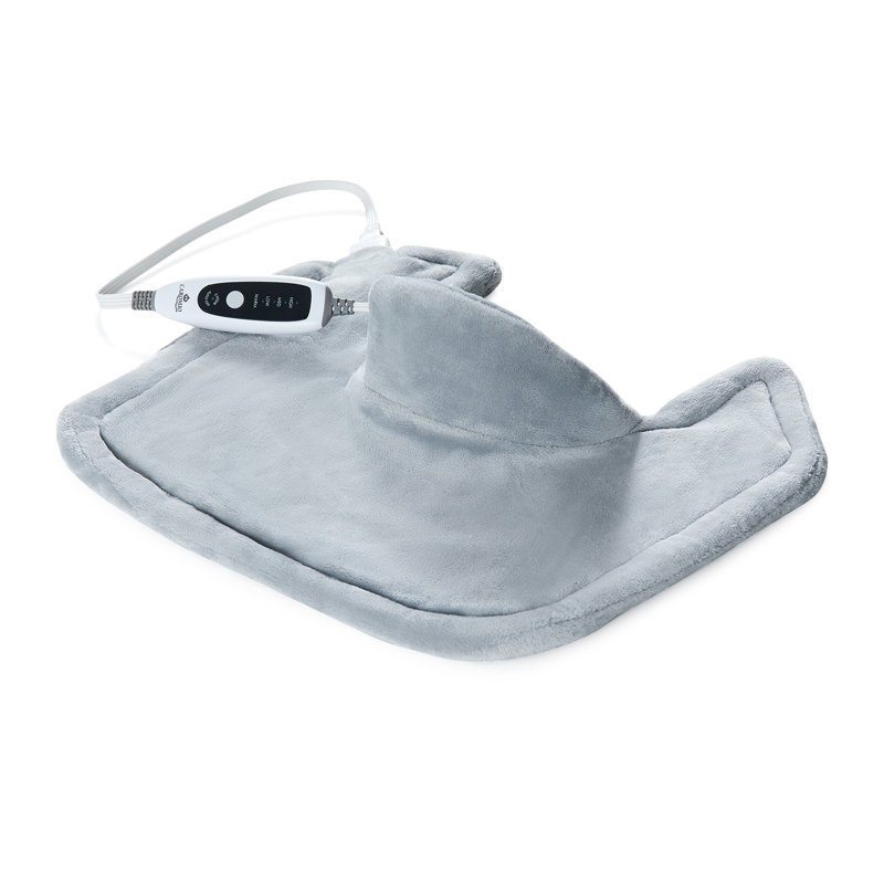 Knitted Heated Throw Blanket, Gray