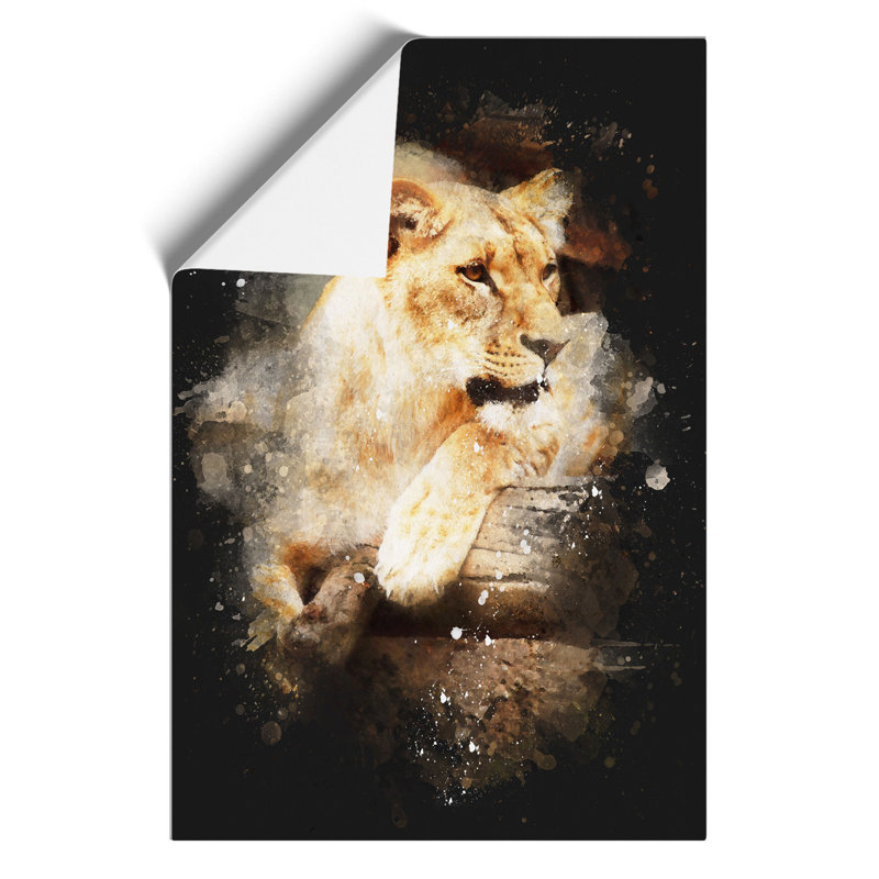 Lioness Paint Splash - Frameless Print, 59cm H x 42cm W x 0.1cm D