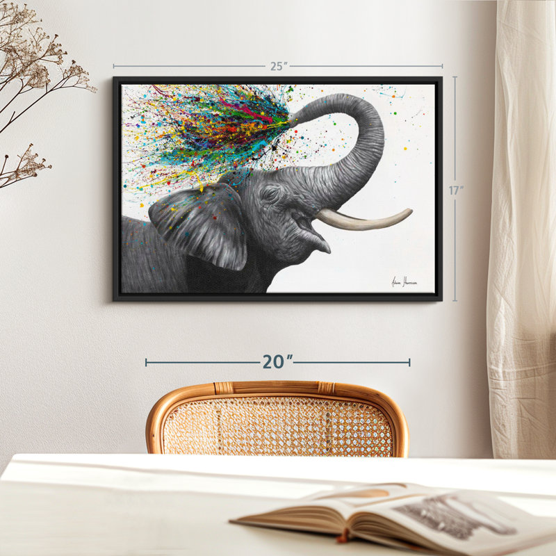 " Elephant Elation Canvas Print ", 17" H x 25" W