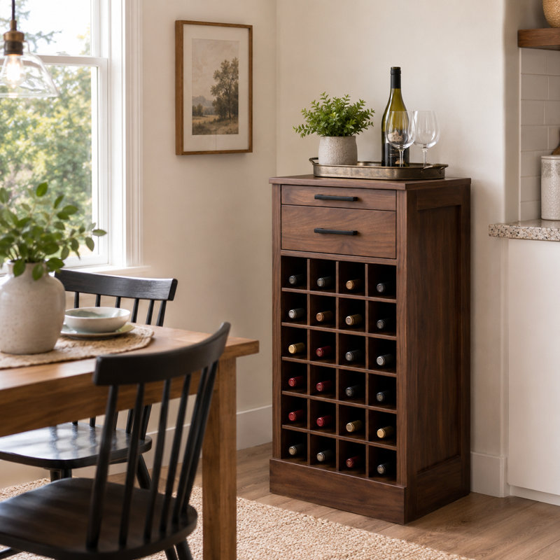 Armoire à vin modulaire autoportante pour 28 bouteilles, Brown
