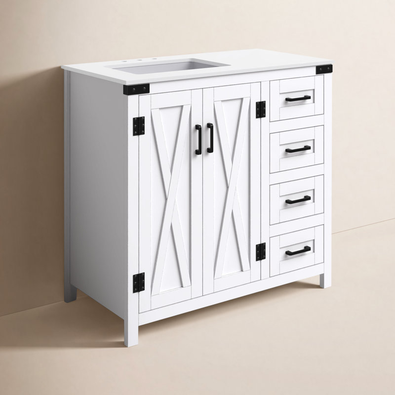 Ensemble de meuble-lavabo simple 36 po Slayton, Blanc