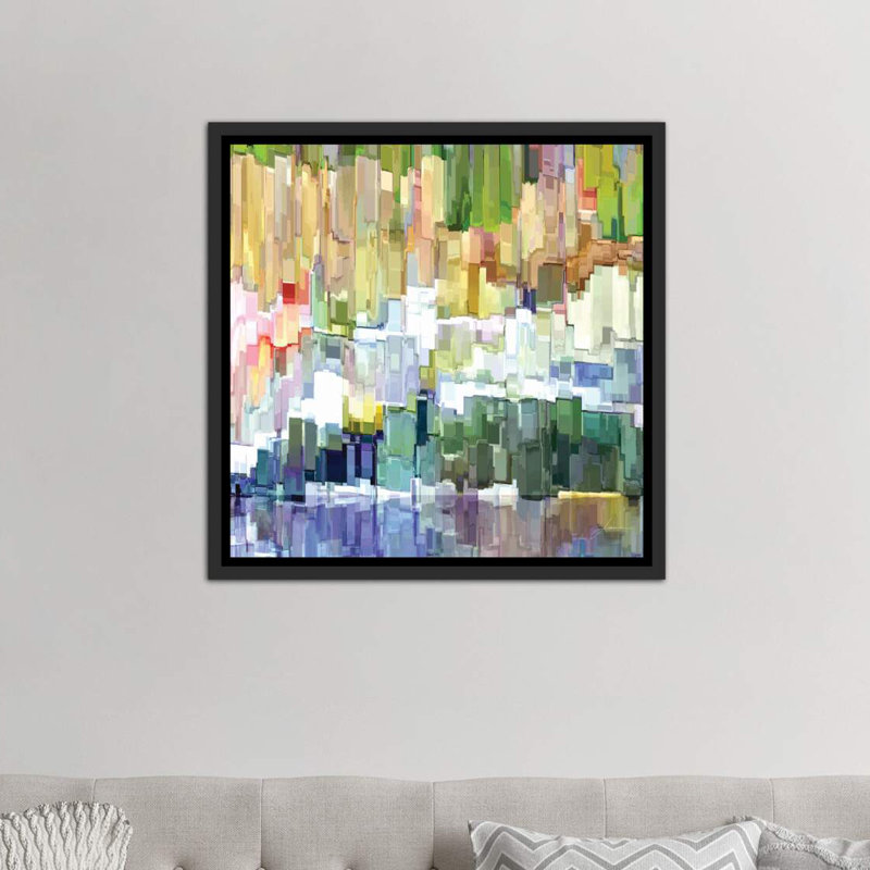 «Glacier Bay III» par James Burghardt - reproduction, H 37 po x l 37 po x P 1,5 po, Toile avec cadre noir
