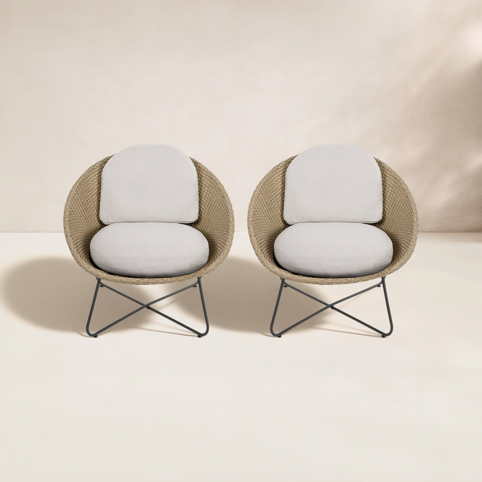 Patio Lounge Chair, Beige