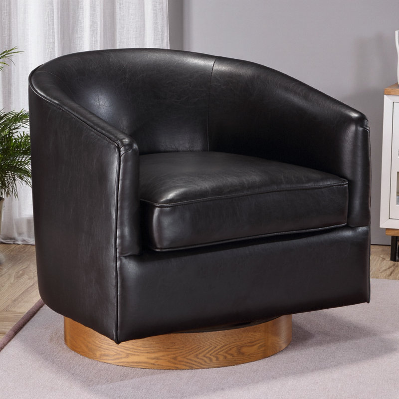 Fauteuil demi-tonneau pivotant Maisy, Noir