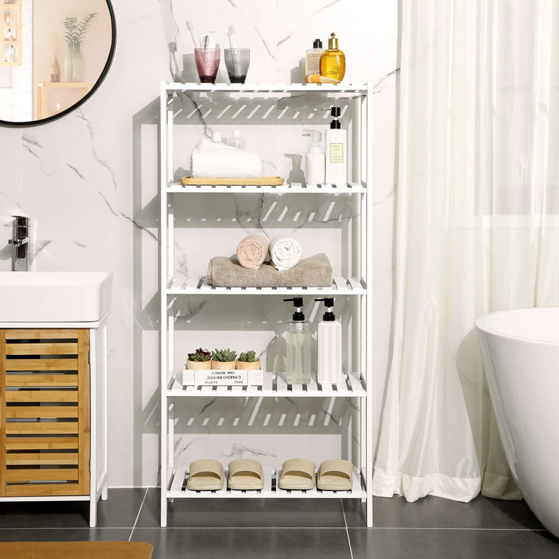 Adellynn Freestanding Bathroom Shelves, White