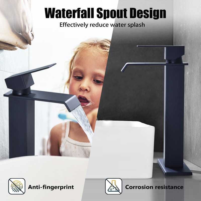 Single Hole Bathroom Faucet, Matte Black
