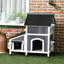 Abri pour chat extérieur - Toit et lit de jardin à entrées multiples pour chats lourds de 15 lb et plus, gris avec intempéries