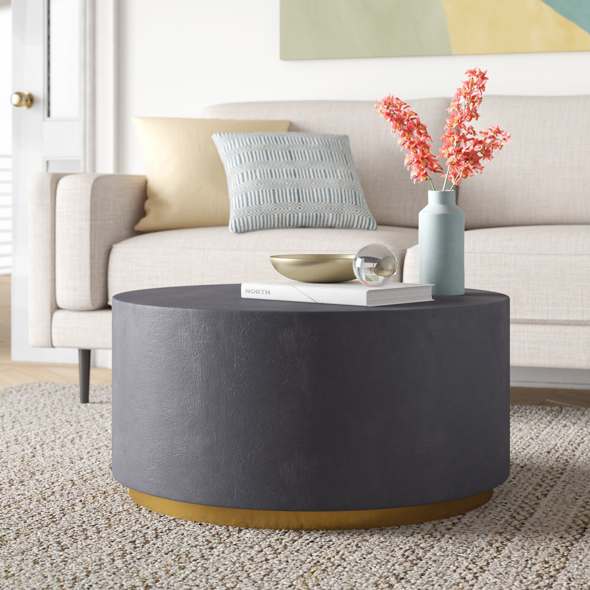 Wade Logan Clevedon Drum Coffee Table & Reviews Wayfair Canada