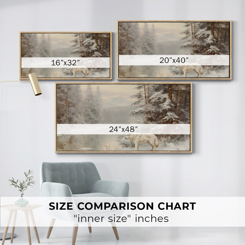Série paysage - CMXCV - Toile tendue avec châssis encadré - Prêt à être accroché, Naturel, H 17 po x l 33 po