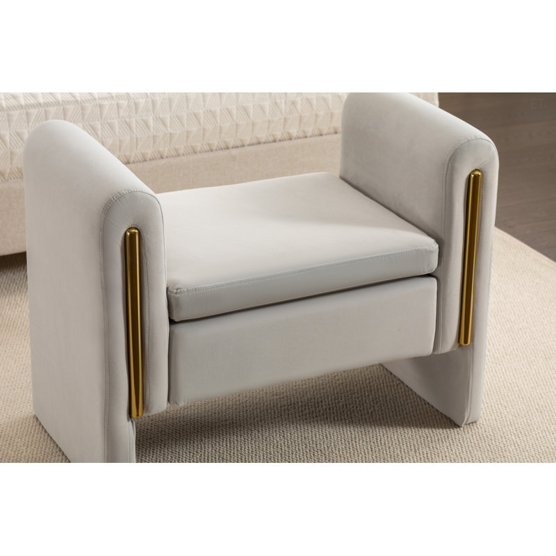 Banc de maquillage Velvet, Gris clair