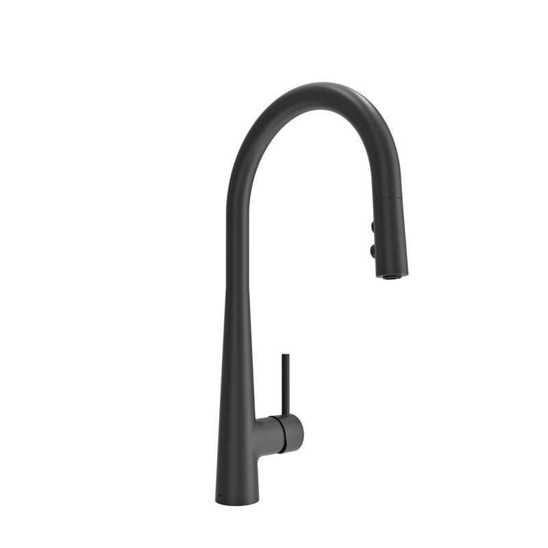 Robinet de cuisine rétractable Lugan 2.0, Noir mat
