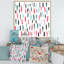 «Retro Blue and Red Vertical Strokes», impression sur toile-66810090-66810091